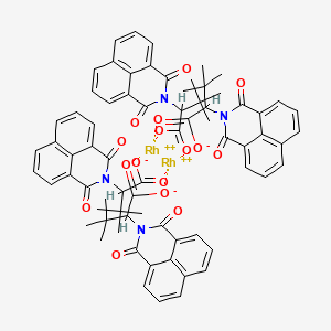 molecular formula C72H64N4O16Rh2 B13784627 2-(1,3-dioxobenzo[de]isoquinolin-2-yl)-3,3-dimethylbutanoate;rhodium(2+) 