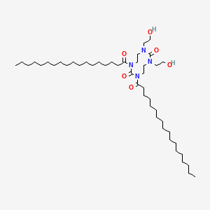 molecular formula C46H88N4O6 B13784635 1,3,6,8-Tetrazecine-2,7-dione, octahydro-1,3-bis(2-hydroxyethyl)-6,8-bis(1-oxooctadecyl)- CAS No. 68959-31-9