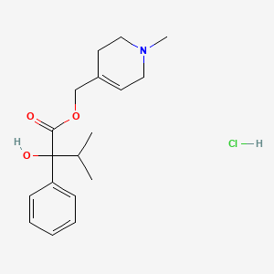 molecular formula C18H26ClNO3 B13784722 (1-methyl-3,6-dihydro-2H-pyridin-4-yl)methyl 2-hydroxy-3-methyl-2-phenylbutanoate;hydrochloride CAS No. 93101-83-8
