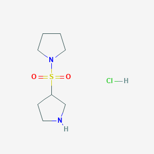 B1378474 3-(Pyrrolidine-1-sulfonyl)pyrrolidine hydrochloride CAS No. 1394704-91-6