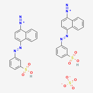 molecular formula C32H22N8O10S3 B13784760 4-[(3-sulfophenyl)diazenyl]naphthalene-1-diazonium;sulfate CAS No. 68938-67-0