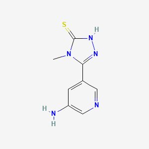 molecular formula C8H9N5S B1378478 5-(5-aminopyridin-3-yl)-4-methyl-4H-1,2,4-triazole-3-thiol CAS No. 1423031-18-8