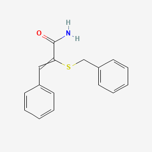 molecular formula C16H15NOS B13784787 2-(Benzylthio)-3-phenylpropenamide 