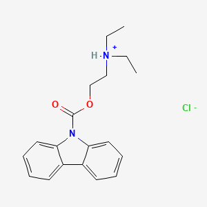 molecular formula C19H23ClN2O2 B13784863 Carbazole-9-carboxylic acid, 2-(diethylamino)ethyl ester, hydrochloride CAS No. 64057-94-9