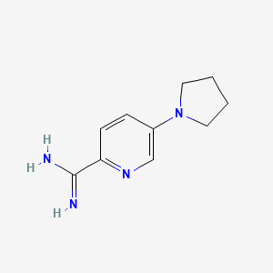 molecular formula C10H14N4 B1378489 5-(Pyrrolidin-1-yl)pyridine-2-carboximidamide CAS No. 1423025-09-5