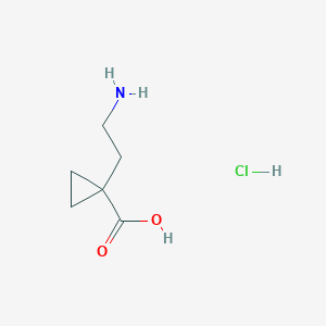 molecular formula C6H12ClNO2 B1378490 1-(2-Aminoethyl)cyclopropane-1-carboxylic acid hydrochloride CAS No. 1421602-17-6