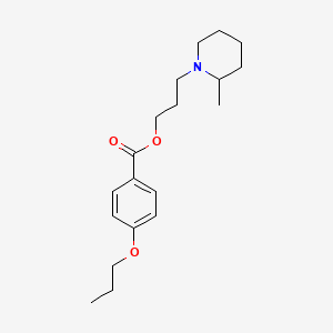 molecular formula C19H29NO3 B13784901 3-(2-Methylpiperidin-1-yl)propyl 4-propoxybenzoate CAS No. 64050-43-7