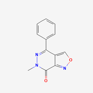 molecular formula C12H9N3O2 B13784943 6-methyl-4-phenyl-[1,2]oxazolo[3,4-d]pyridazin-7-one CAS No. 25505-98-0