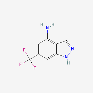 molecular formula C8H6F3N3 B1378495 6-(trifluoromethyl)-1H-indazol-4-amine CAS No. 1352395-46-0