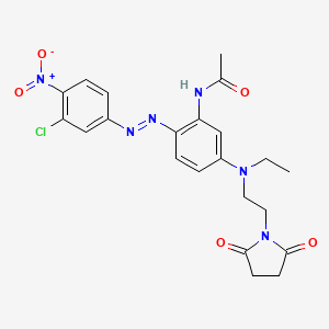 molecular formula C22H23ClN6O5 B13784956 Acetamide, N-[2-[(3-chloro-4-nitrophenyl)azo]-5-[[2-(2,5-dioxo-1-pyrrolidinyl)ethyl]ethylamino]phenyl]- CAS No. 63467-18-5