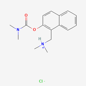 molecular formula C16H21ClN2O2 B13784960 [2-(dimethylcarbamoyloxy)naphthalen-1-yl]methyl-dimethylazanium;chloride CAS No. 67049-83-6