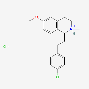 molecular formula C19H23Cl2NO B13784968 Isoquinoline, 1,2,3,4-tetrahydro-1-(4-chlorophenethyl)-6-methoxy-2-methyl-, hydrochloride CAS No. 63937-84-8