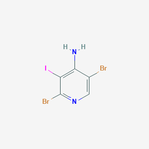 molecular formula C5H3Br2IN2 B1378497 4-Pyridinamine, 2,5-dibromo-3-iodo- CAS No. 1227268-81-6