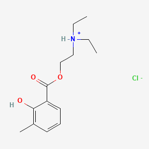 molecular formula C14H22ClNO3 B13784976 diethyl-[2-(2-hydroxy-3-methylbenzoyl)oxyethyl]azanium;chloride CAS No. 67032-04-6