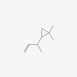 molecular formula C9H16 B13785022 Cyclopropane, 1,1-dimethyl-2-(1-methyl-2-propenyl)- CAS No. 74779-84-3