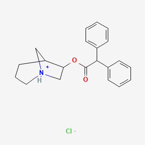 molecular formula C21H24ClNO2 B13785031 6-Diphenylacetoxy-1-azabicyclo(3.2.1)octane hydrochloride CAS No. 69766-49-0