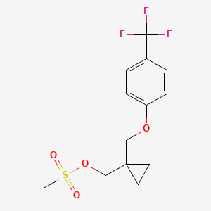 molecular formula C13H15F3O4S B13785033 Cyclopropanemethanol, 1-[[4-(trifluoromethyl)phenoxy]methyl]-, methanesulfonate 