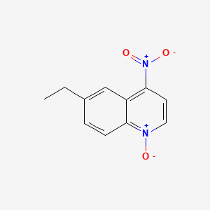 molecular formula C11H10N2O3 B13785039 Quinoline, 6-ethyl-4-nitro-, 1-oxide CAS No. 86475-98-1