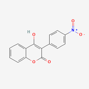 molecular formula C15H9NO5 B13785062 4-Hydroxy-3-(4-nitrophenyl)chromen-2-one 