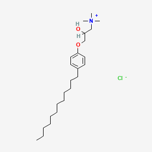 molecular formula C24H44ClNO2 B13785075 [3-(4-Dodecylphenoxy)-2-hydroxypropyl]trimethylammonium chloride CAS No. 68413-50-3