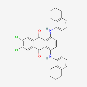 molecular formula C34H28Cl2N2O2 B13785090 9,10-Anthracenedione, 6,7-dichloro-1,4-bis[(5,6,7,8-tetrahydro-1-naphthalenyl)amino]- CAS No. 67906-27-8