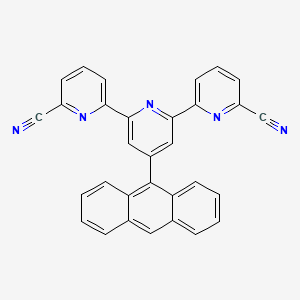 molecular formula C31H17N5 B13785158 6-[4-anthracen-9-yl-6-(6-cyanopyridin-2-yl)pyridin-2-yl]pyridine-2-carbonitrile 