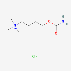 molecular formula C8H19ClN2O2 B13785159 Carbamic acid, 4-(trimethylammonio)butyl ester, chloride CAS No. 63981-83-9