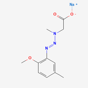 molecular formula C11H14N3NaO3 B13785160 Acetic acid, [3-(2-methoxy-5-methylphenyl)-1-methyl-2-triazenyl]-, sodium salt CAS No. 67599-15-9