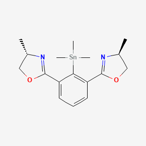 molecular formula C17H24N2O2Sn B13785200 (4S,4'S)-2,2'-(2-(Primethylstannyl)-1,3-phenylene)bis(4-methyl-4,5-dihydrooxazole) 