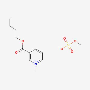 molecular formula C11H16NO2.CH3O4S<br>C12H19NO6S B13785260 Pyridinium, 3-(butoxycarbonyl)-1-methyl-, methyl sulfate CAS No. 68867-59-4