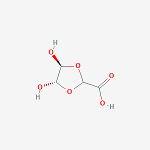 molecular formula C4H6O6 B13785326 (4S,5S)-4,5-dihydroxy-1,3-dioxolane-2-carboxylic acid 