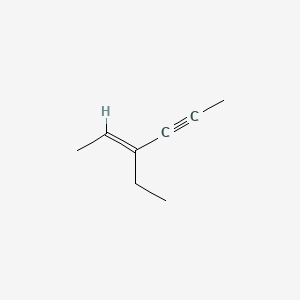 molecular formula C8H12 B13785373 Hexa-2-yn-4-ene, 4-ethyl-, (E)- CAS No. 70058-03-6