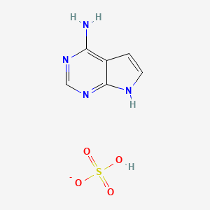 molecular formula C6H7N4O4S- B13785383 hydrogen sulfate;7H-pyrrolo[2,3-d]pyrimidin-4-amine 