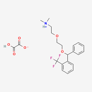 molecular formula C22H26F3NO6 B13785387 Ethylamine, N,N-dimethyl-2-(2-(alpha-(alpha,alpha,alpha-trifluoro-o-tolyl)benzyloxy)ethoxy)-, oxalate CAS No. 807-97-6