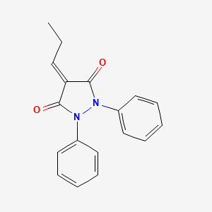 molecular formula C18H16N2O2 B13785410 1,2-Diphenyl-4-propylidene-3,5-pyrazolidinedione CAS No. 2810-68-6