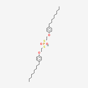 molecular formula C34H55O4PS2 B13785414 Ethanethiol, 2-(4-nonylphenoxy)-, hydrogen phosphorodithioate CAS No. 65045-86-5
