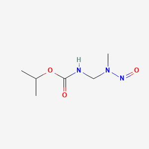 molecular formula C6H13N3O3 B13785433 Carbamic acid, ((methylnitrosamino)methyl)-, isopropyl ester CAS No. 72735-15-0