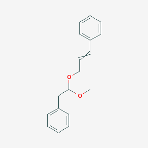 molecular formula C18H20O2 B13785448 Benzene, [3-(1-methoxy-2-phenylethoxy)-1-propen-1-yl]- CAS No. 68426-05-1