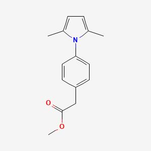 molecular formula C15H17NO2 B13785474 methyl 2-[4-(2,5-dimethylpyrrol-1-yl)phenyl]acetate 