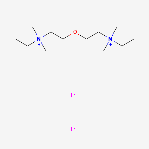 molecular formula C13H32I2N2O B13785499 Ammonium, ((2-(2-(ethyldimethylammonio)ethoxy)-2-methyl)ethyl)ethyldimethyl-, diiodide CAS No. 63982-28-5