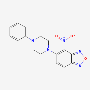 molecular formula C16H15N5O3 B13785520 Benzofurazan, 4-nitro-5-(4-phenyl-1-piperazinyl)- CAS No. 65427-83-0
