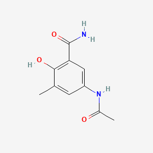 molecular formula C10H12N2O3 B13785524 Acetanilide, 3'-carbamoyl-4'-hydroxy-5'-methyl- CAS No. 91880-41-0