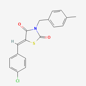 molecular formula C18H14ClNO2S B13785534 (5Z)-5-(4-chlorobenzylidene)-3-(4-methylbenzyl)-1,3-thiazolidine-2,4-dione CAS No. 870554-60-2