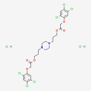 molecular formula C26H30Cl8N2O6 B13785572 Acetic acid, (2,4,5-trichlorophenoxy)-, 1,4-piperazinediyldi-3,1-propanediyl ester, dihydrochloride CAS No. 86746-12-5