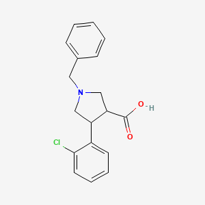 molecular formula C18H18ClNO2 B13785581 1-Benzyl-4-(2-chlorophenyl)pyrrolidine-3-carboxylic acid CAS No. 939757-57-0