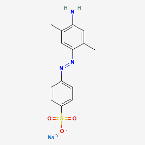 molecular formula C14H14N3NaO3S B13785588 Sodium p-((4-amino-2,5-xylyl)azo)benzenesulphonate CAS No. 85895-91-6