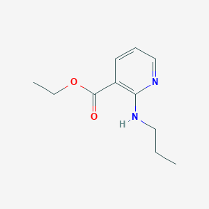 molecular formula C11H16N2O2 B137856 3-Pyridinecarboxylic acid, 2-(propylamino)-, ethyl ester CAS No. 141872-21-1