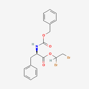 molecular formula C19H19Br2NO4 B13785608 Alanine, N-benzyloxycarbonyl-3-phenyl-, 1,2-dibromoethyl ester, D- CAS No. 64286-95-9