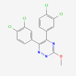 molecular formula C16H9Cl4N3O B13785622 as-Triazine, 5,6-bis(3,4-dichlorophenyl)-3-methoxy- CAS No. 74417-14-4