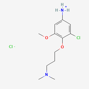 molecular formula C12H20Cl2N2O2 B13785645 5-Chloro-4-(3-(dimethylamino)propoxy)-m-anisidine hydrochloride CAS No. 96731-12-3